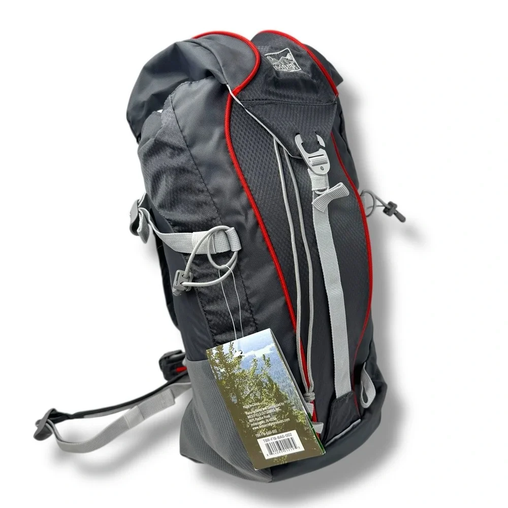 Timber Ridge Bendeleben 15L Backpack Gray Red Lightweight Hiking Day Pack - NEW‎